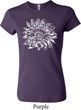 Ladies Yoga Shirt Sketch Lotus Crewneck Tee T-Shirt