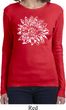 Ladies Yoga Shirt Sketch Lotus Long Sleeve Tee T-Shirt
