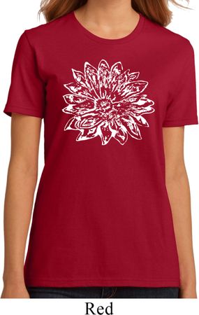 Ladies Yoga Shirt Sketch Lotus Organic Tee T-Shirt