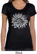 Ladies Yoga Shirt Sketch Lotus Scoop Neck Tee T-Shirt