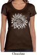 Ladies Yoga Shirt Sketch Lotus Scoop Neck Tee T-Shirt