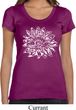 Ladies Yoga Shirt Sketch Lotus Scoop Neck Tee T-Shirt