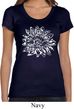 Ladies Yoga Shirt Sketch Lotus Scoop Neck Tee T-Shirt