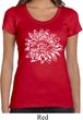 Ladies Yoga Shirt Sketch Lotus Scoop Neck Tee T-Shirt