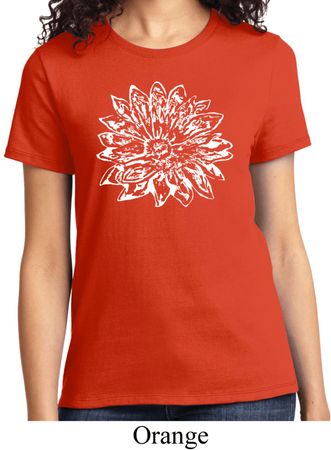 Ladies Yoga Shirt Sketch Lotus Tee T-Shirt