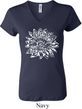 Ladies Yoga Shirt Sketch Lotus V-neck Tee T-Shirt
