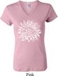 Ladies Yoga Shirt Sketch Lotus V-neck Tee T-Shirt