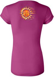 Ladies Yoga Shirt - Sleeping Sun Longer Length Tee (back print) Ladies Yoga Shirt - Sleeping Sun Longer Length Tee (back print)