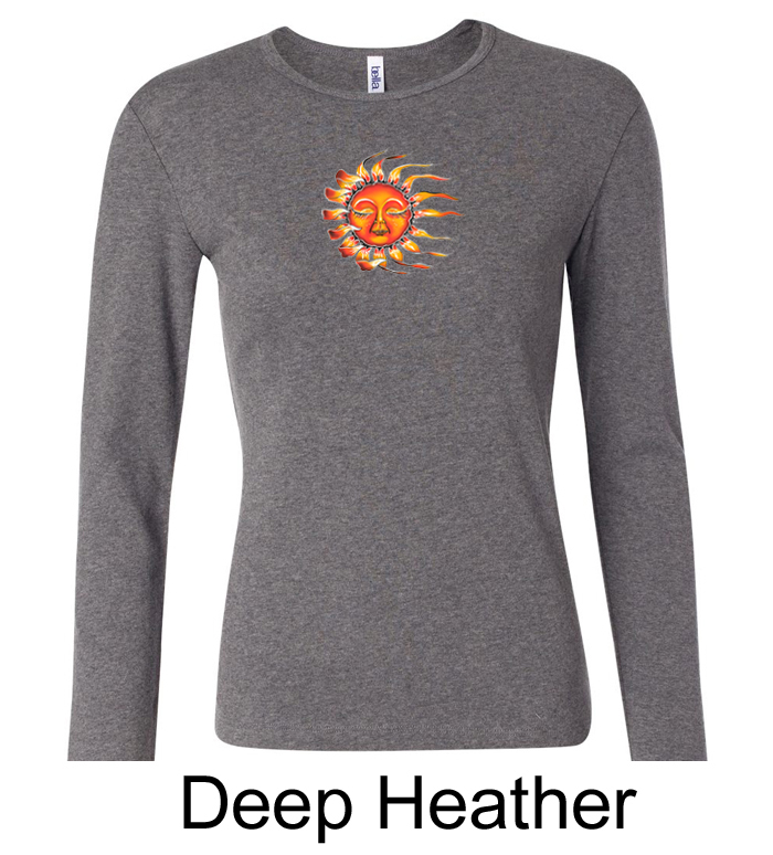 Ladies Yoga Shirt Sleeping Sun Meditation Long Sleeve Shirt Sleeping
