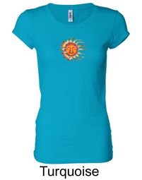 Ladies Yoga Shirt Sleeping Sun Meditation Longer Length Shirt Ladies Yoga Shirt Sleeping Sun Meditation Longer Length Shirt