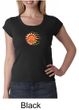 Ladies Yoga Shirt Sleeping Sun Meditation Scoop Neck Shirt