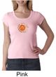 Ladies Yoga Shirt Sleeping Sun Meditation Scoop Neck Shirt