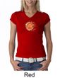 Ladies Yoga Shirt Sleeping Sun Meditation V-neck Shirt