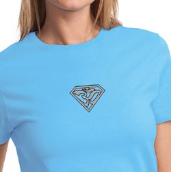 Ladies Yoga Shirt Super OM Small Print T-Shirt