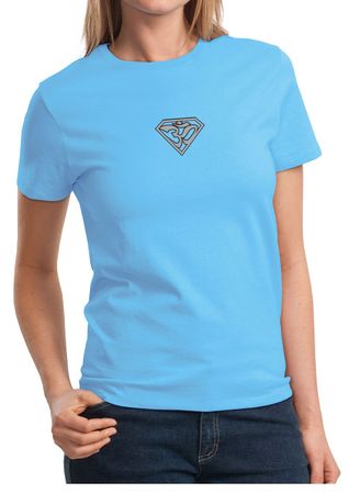 Ladies Yoga Shirt Super OM Small Print T-Shirt