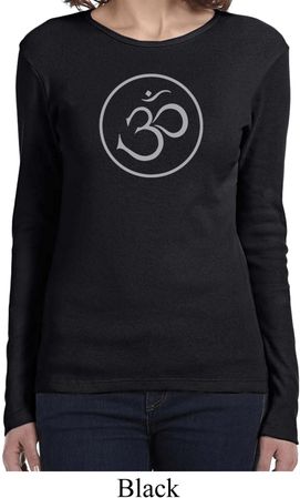 Ladies Yoga Shirt Thin OM Long Sleeve Tee T-Shirt
