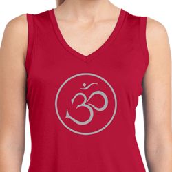 Ladies Yoga Shirt Thin OM Sleeveless Moisture Wicking Tee T-Shirt