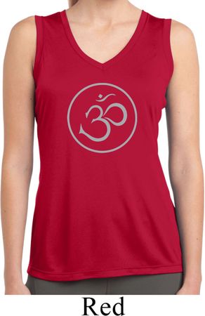 Ladies Yoga Shirt Thin OM Sleeveless Moisture Wicking Tee T-Shirt