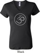 Ladies Yoga Shirt Thin OM V-neck Tee T-Shirt