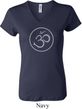 Ladies Yoga Shirt Thin OM V-neck Tee T-Shirt