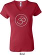 Ladies Yoga Shirt Thin OM V-neck Tee T-Shirt