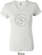 Ladies Yoga Shirt Thin OM V-neck Tee T-Shirt