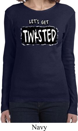 Ladies Yoga Shirt Twisted Long Sleeve Tee