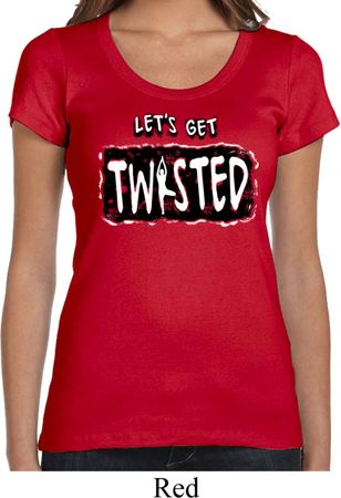 Ladies Yoga Shirt Twisted Scoop Neck Tee T-Shirt
