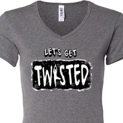 Ladies Yoga Shirt Twisted V-neck Tee T-Shirt