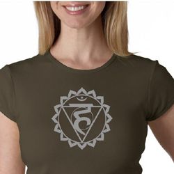 Ladies Yoga Shirt Vishuddha Chakra Meditation Crew Neck Shirt