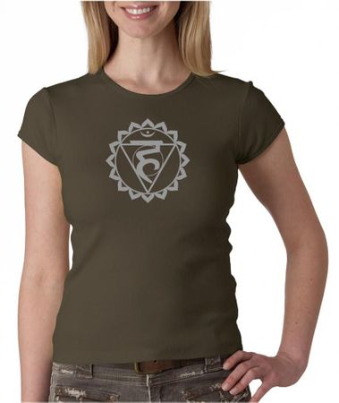Ladies Yoga Shirt Vishuddha Chakra Meditation Crew Neck Shirt