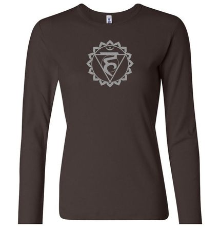 Ladies Yoga Shirt Vishuddha Chakra Meditation Long Sleeve Shirt