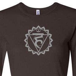 Ladies Yoga Shirt Vishuddha Chakra Meditation Long Sleeve Shirt