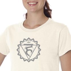 Ladies Yoga Shirt Vishuddha Chakra Meditation Organic T-shirt