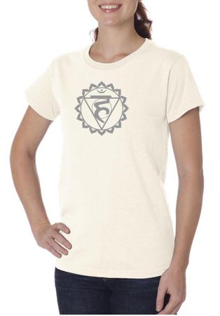 Ladies Yoga Shirt Vishuddha Chakra Meditation Organic T-shirt