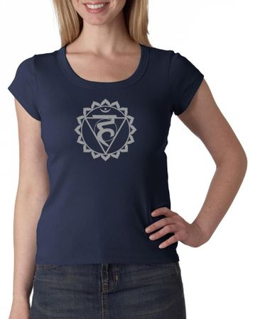 Ladies Yoga Shirt Vishuddha Chakra Meditation Scoop Neck Shirt