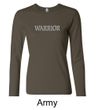 Ladies Yoga Shirt Warrior Text Long Sleeve Tee T-Shirt