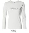 Ladies Yoga Shirt Warrior Text Long Sleeve Tee T-Shirt
