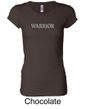 Ladies Yoga Shirt Warrior Text Longer Length Tee T-Shirt