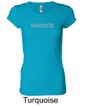 Ladies Yoga Shirt Warrior Text Longer Length Tee T-Shirt
