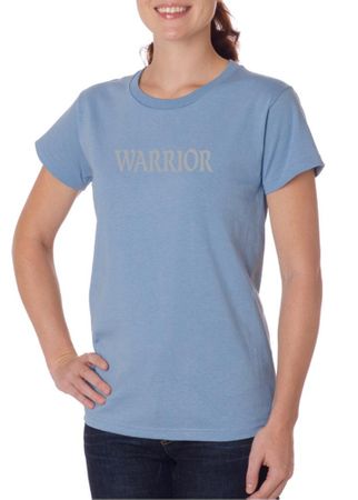 Ladies Yoga Shirt Warrior Text Organic Tee T-Shirt