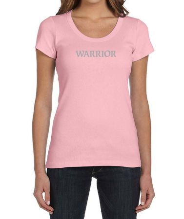 Ladies Yoga Shirt Warrior Text Scoop Neck Tee T-Shirt