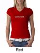 Ladies Yoga Shirt Warrior Text V-neck Tee T-Shirt