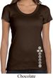 Ladies Yoga Shirt White 7 Chakras Bottom Print Scoop Neck Tee T-Shirt