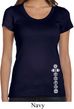 Ladies Yoga Shirt White 7 Chakras Bottom Print Scoop Neck Tee T-Shirt