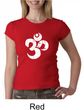 Ladies Yoga Shirt White Distressed OM Crewneck Tee T-Shirt