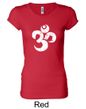 Ladies Yoga Shirt White Distressed OM Longer Length Tee T-Shirt
