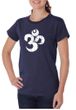 Ladies Yoga Shirt White Distressed OM Organic Tee T-Shirt