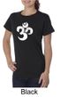 Ladies Yoga Shirt White Distressed OM Organic Tee T-Shirt