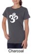 Ladies Yoga Shirt White Distressed OM Organic Tee T-Shirt